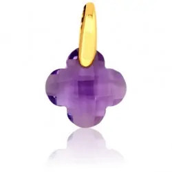 Bijou Pendentif Trèfle or et améthyste