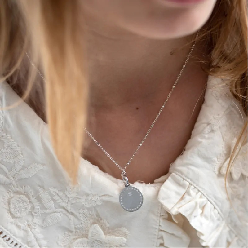 Medalla Milagrosa en plata rodiada con placa de oro rosa - Maison Laudate