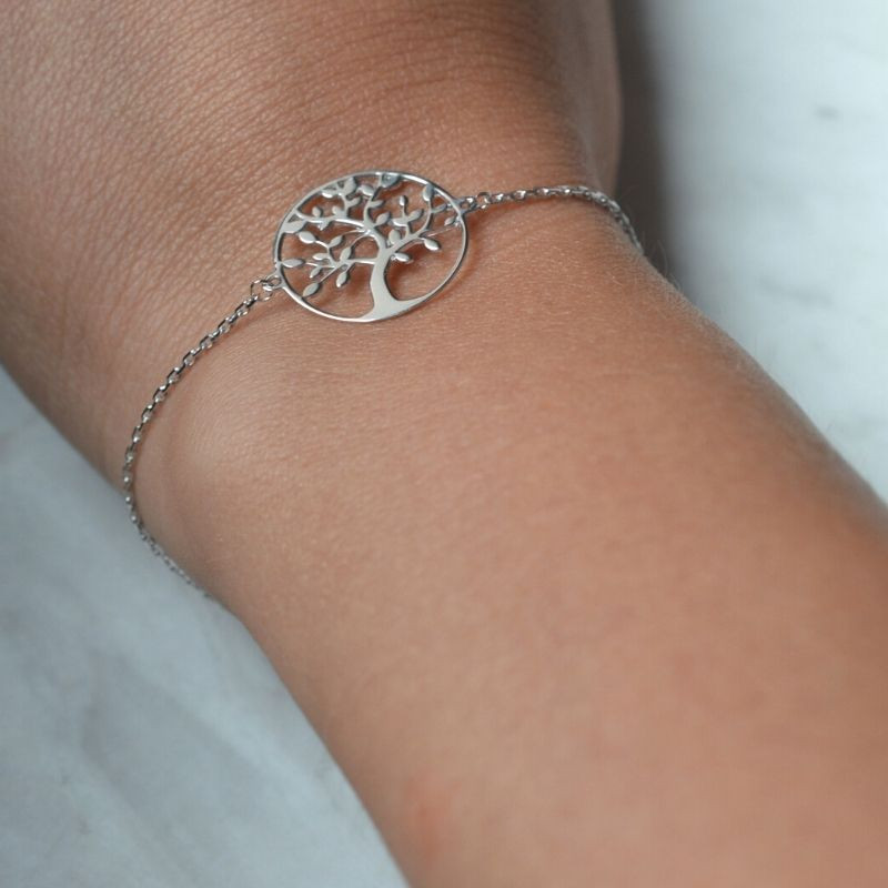 Pulsera del árbol de la vida calado en plata de ley 925