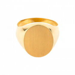 Chevalière Homme ovale 16 x 13 or jaune 18 carats maison laudate