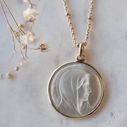 Medaille bapteme Annonciation nacre