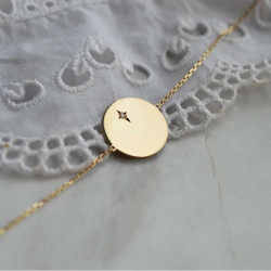 Pulsera de medalla de diamante