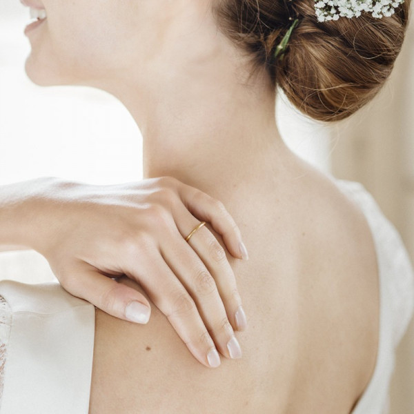 Alianza de boda cinta oro rosa 18 quilates - Maison Laudate