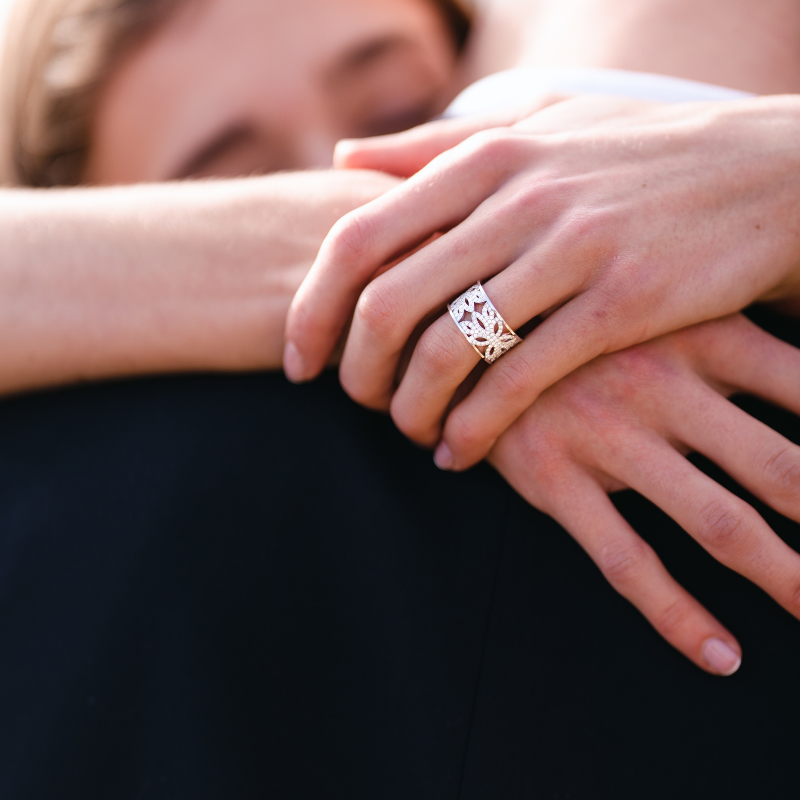 Anillo de compromiso Blanche en Oro blanco 18 quilates y Diamantes