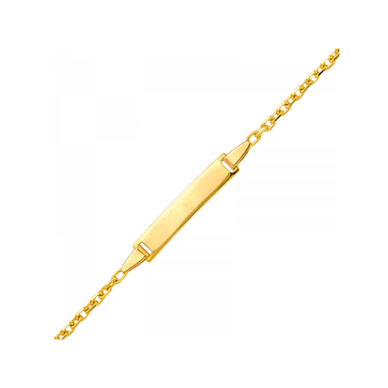 Gourmette bébé plaque rectangle forçat limé