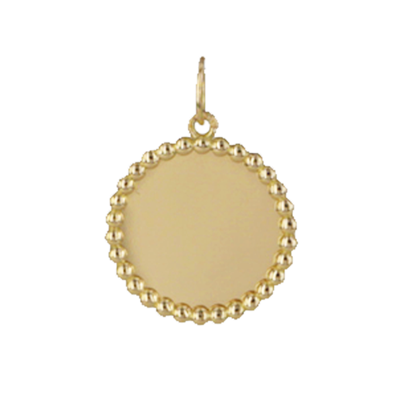 Colgante Ficha Perlado en Oro 18 Quilates - Casa Laudate