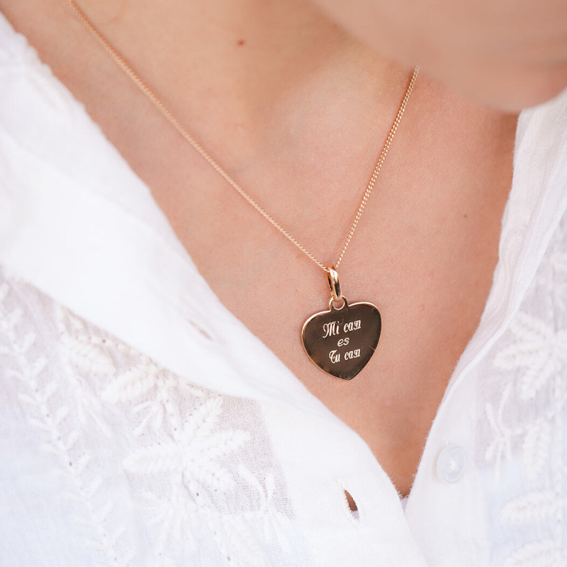 Colgante Corazón Jeanne en Oro Plateado - Casa Laudate