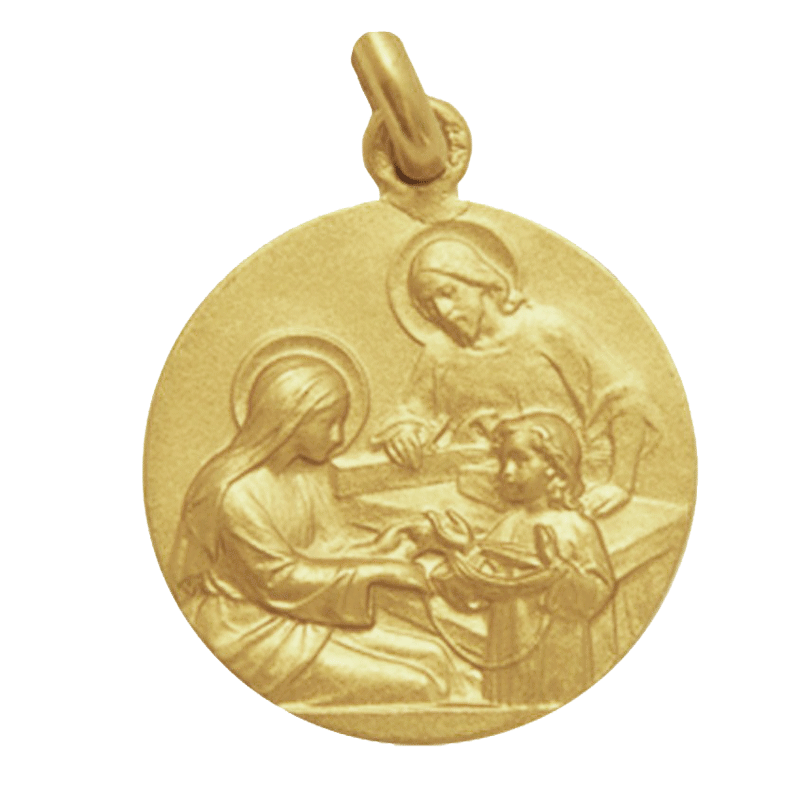 Medaille bapteme Sainte Famille à l'atelier