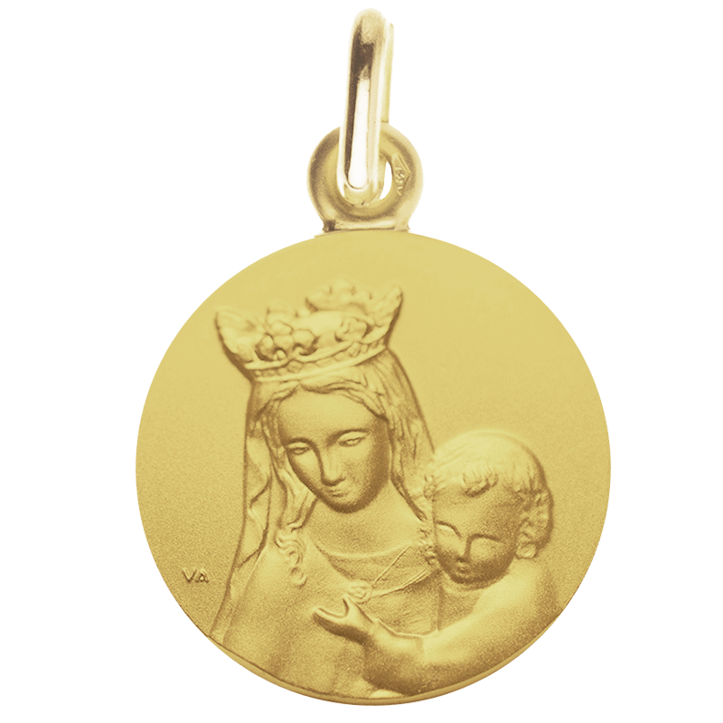 Medalla de Bautismo Nuestra Señora de Todas las Gracias Oro 9 Quilates - Laudate