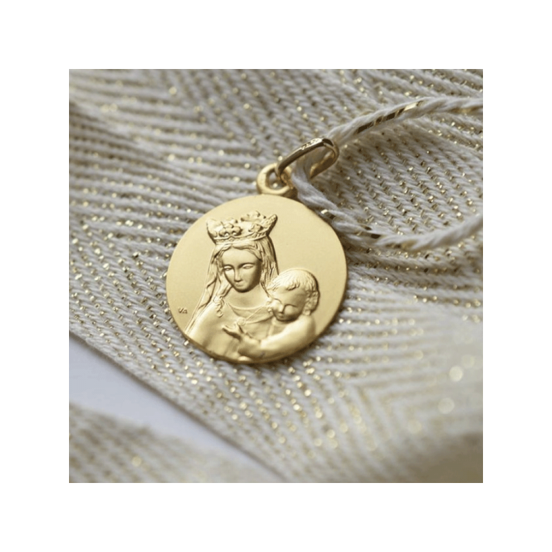 Medalla de Bautismo Nuestra Señora de Todas las Gracias Oro 9 Quilates - Laudate