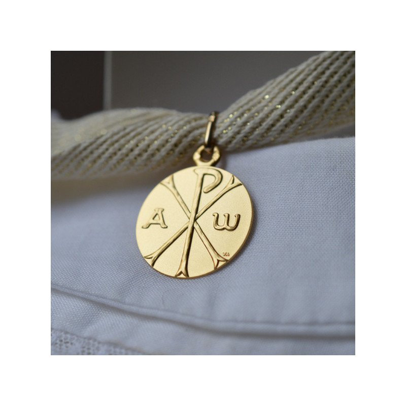 medaille de bapteme chrisme laudate