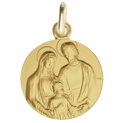 medaille de bapteme tres sainte famille or maison laudate