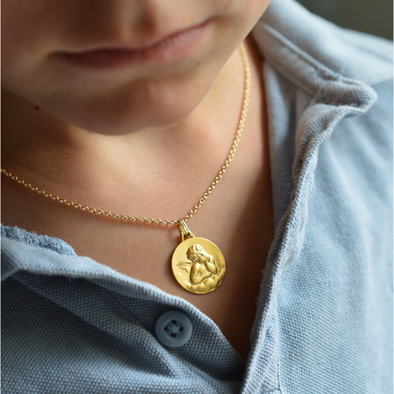 Medalla de bautismo: Ángel de Rafael