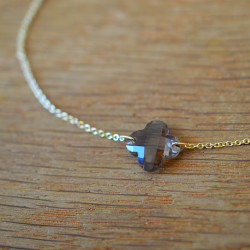 Bracelet Trèfle Quartz Fumé Marron