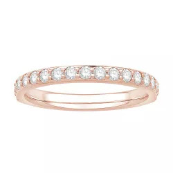 Alliance diamant grain 1/2 tour ronde - Diamants 0.34 carats - Or Rose