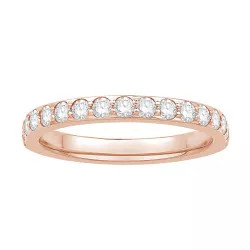 Alliance diamant grain 1/2 tour ronde - Diamants 0.45 carats - Or Rose
