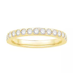 Alliance diamant grain 1/2 tour ronde - Diamants 0.45 carats - Or Jaune