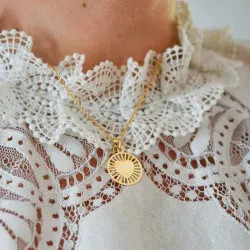 Médaille de baptême cœur rayonnant