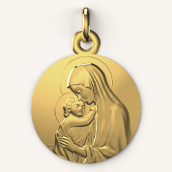 Médaille bapteme vierge à l'enfant madone de botticelli