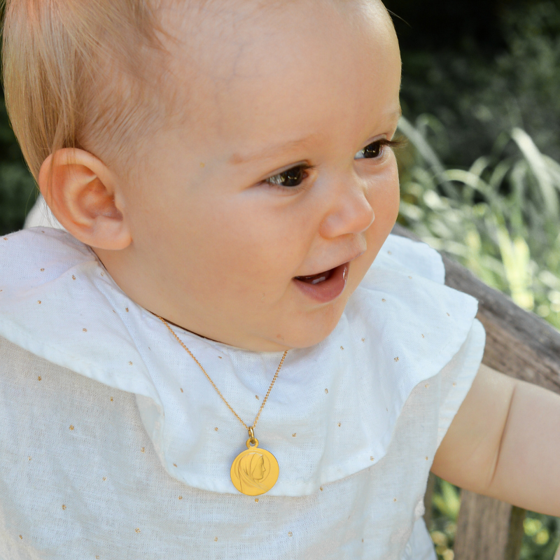 Médaille de baptême Sancta Maria