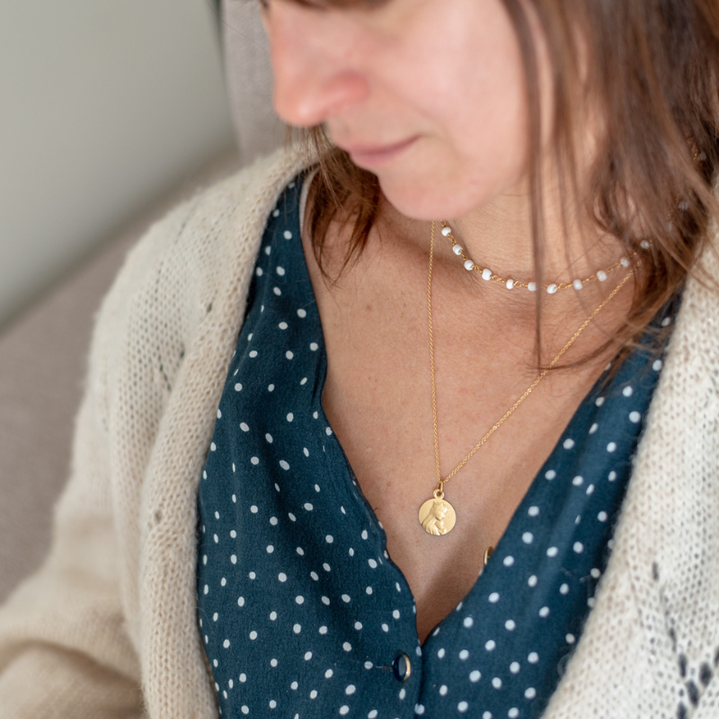 Medaille bapteme Portrait de Notre-Dame de la Sagesse