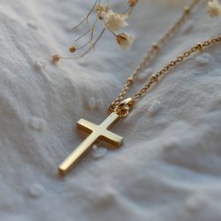 chaine perlée or jaune laudate