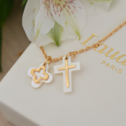 croix romane oro nacre laudate