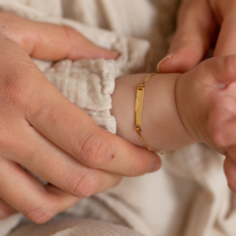 Gourmette bébé rectangle - forçat miroir