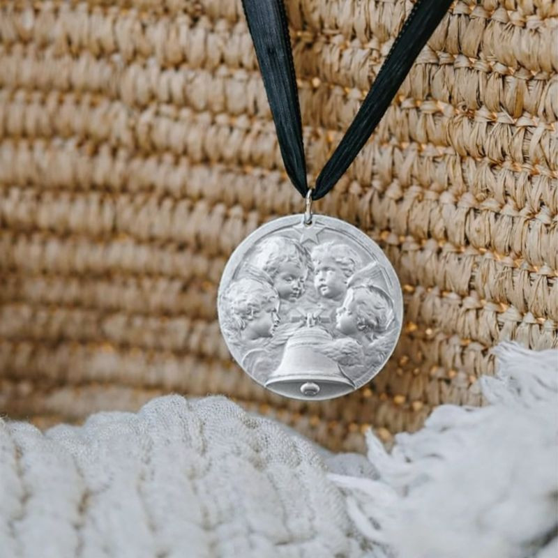 Medalla de cuna Angelus en plata - Casa Laudate