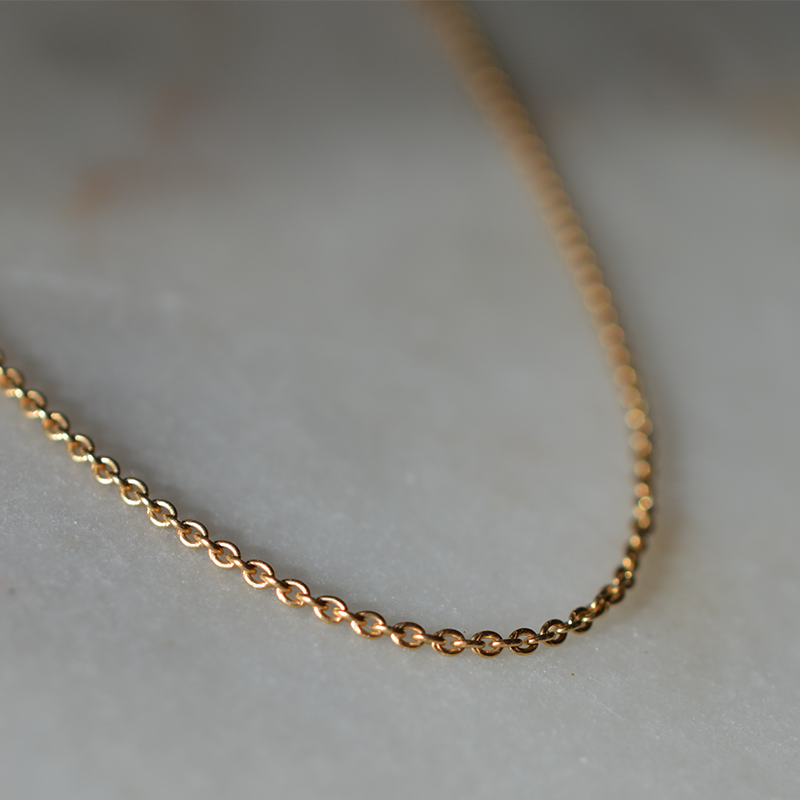 Cadena con eslabones Forçat Redondos 60 cm Oro Amarillo 18K