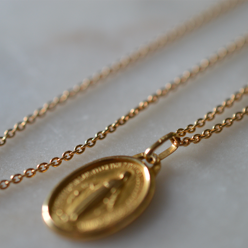 Cadena con eslabones Forçat Redondos 60 cm Oro Amarillo 18K