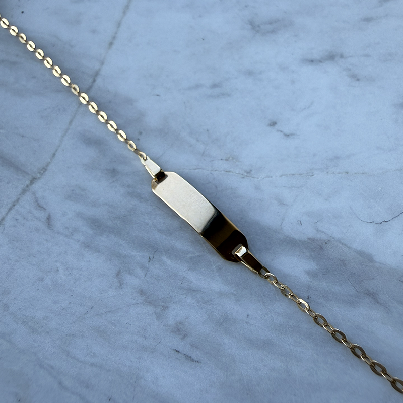 Gourmette bebé Malla Forzada Miroir Oro 18 Quilates - Laudate