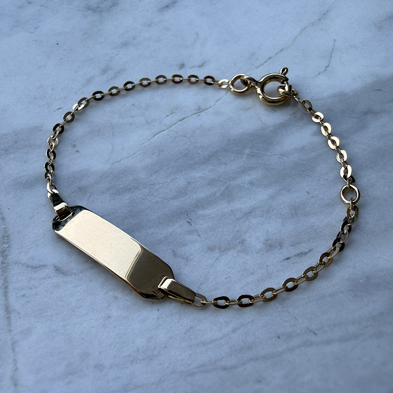 Gourmette bebé Malla Forzada Miroir Oro 18 Quilates - Laudate