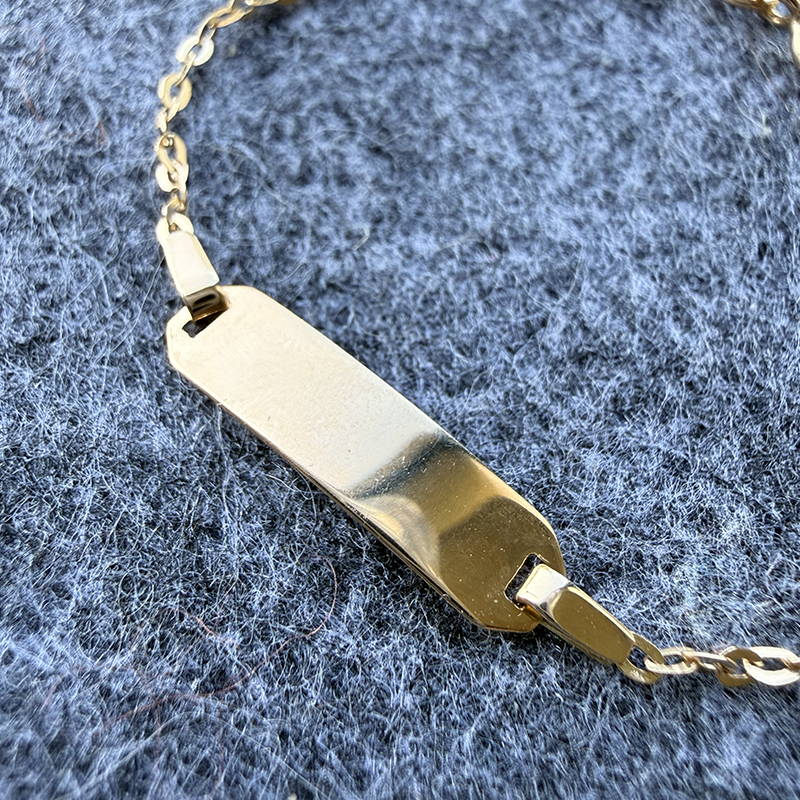 Gourmette bebé Malla Forzada Miroir Oro 18 Quilates - Laudate