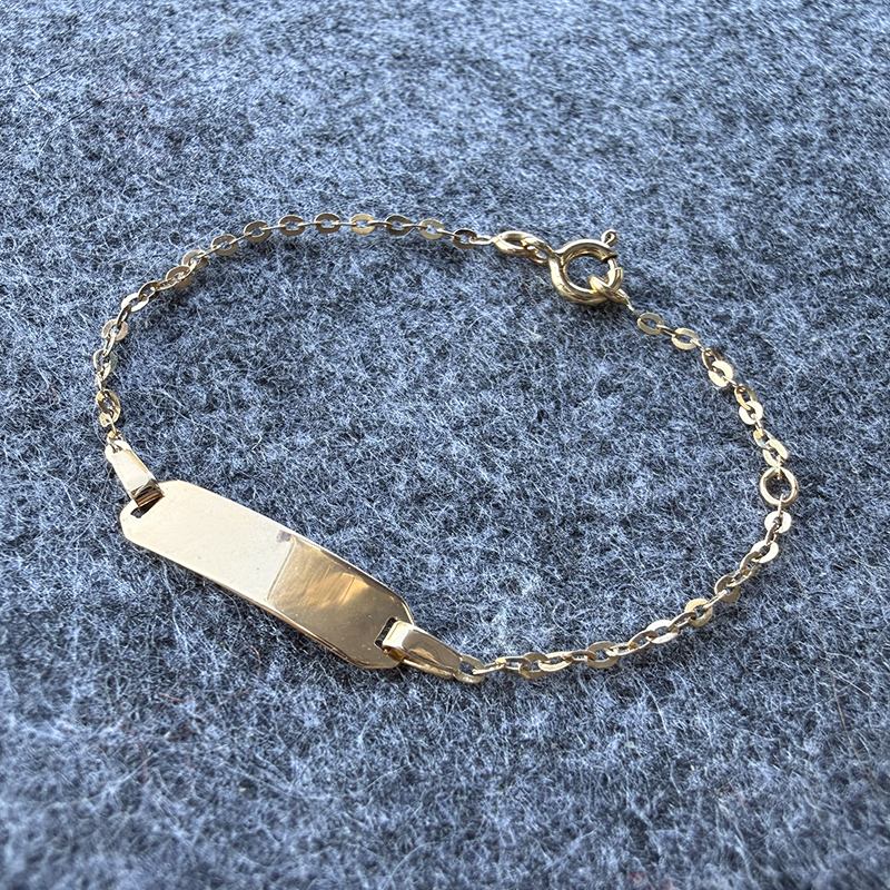 Gourmette bebé Malla Forzada Miroir Oro 18 Quilates - Laudate