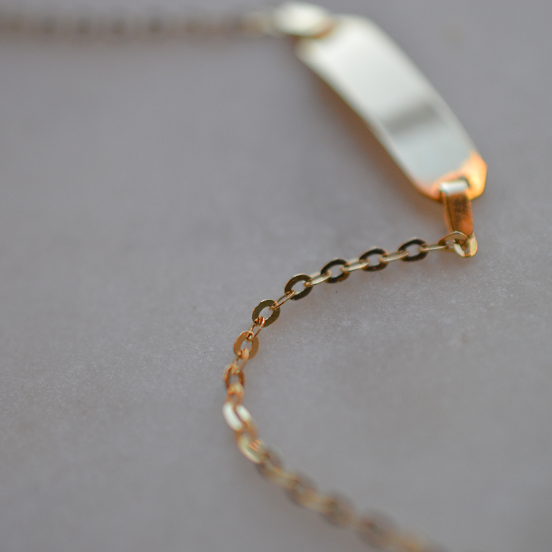 Gourmette bebé Malla Forzada Miroir Oro 18 Quilates - Laudate