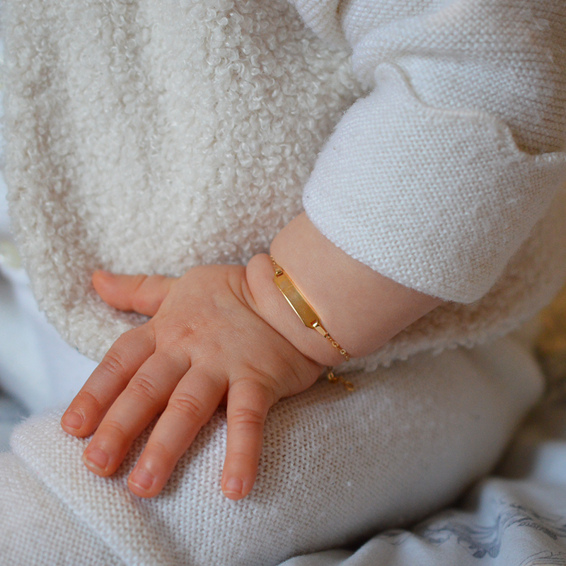 Gourmette bebé Malla Forzada Miroir Oro 18 Quilates - Laudate