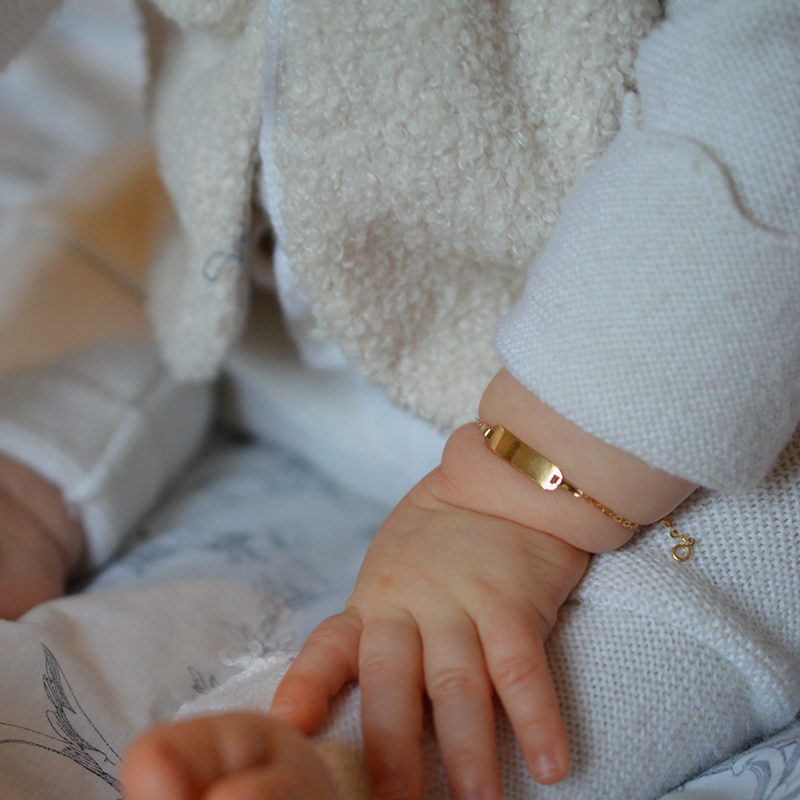 Gourmette bebé Malla Forzada Miroir Oro 18 Quilates - Laudate