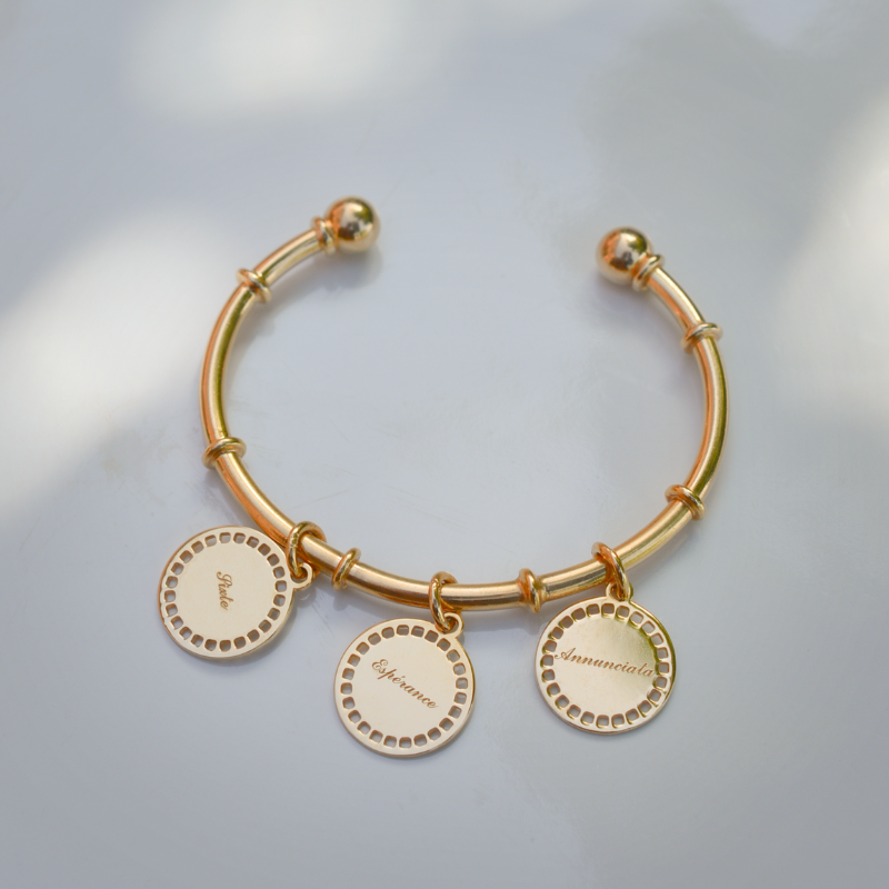 Pulsera Brazalete Heritage Josephine para componer en plata 925 acabado en oro amarillo 18 quilates