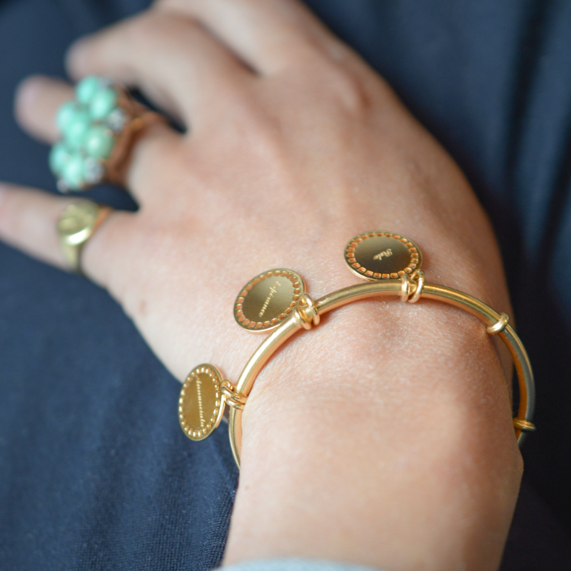 Pulsera Brazalete Heritage Josephine para componer en plata 925 acabado en oro amarillo 18 quilates