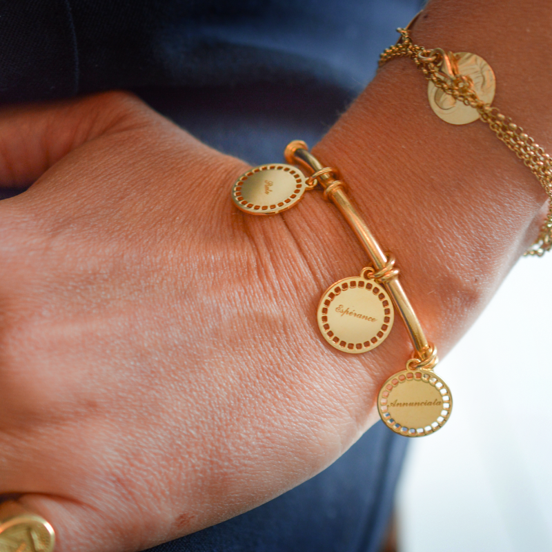 Pulsera Brazalete Heritage Josephine para componer en plata 925 acabado en oro amarillo 18 quilates