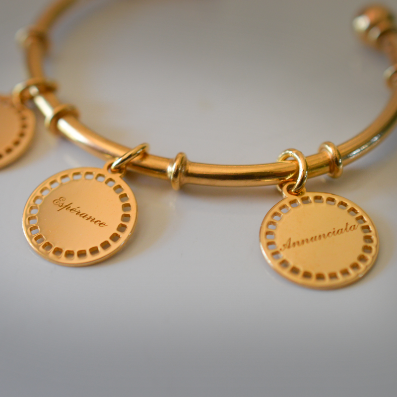 Pulsera Brazalete Heritage Josephine para componer en plata 925 acabado en oro amarillo 18 quilates