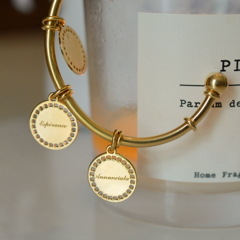 Pulsera Brazalete Heritage Josephine para componer en plata 925 acabado en oro amarillo 18 quilates